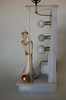 Lucite Table Lamp by Moss Lighting W/ Ceramic Figurine by Hedi Schoop