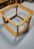 Mid 20th Century Restored Pair of 4-Strand Rattan Cubist Legs Coffee Table With Glass Tops