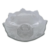 Mid Century Clear Glass Fruit Bowl With Etched Floral Pattern