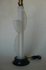 Mid Century Modern White Lucite Table Lamp W/ Side Planter by Moss Lighting