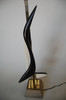 Modernist MIX Media Brass Abstract Sculptural Table Lamp on Concrete Base