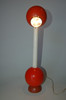 Modernist Red Metal Double Ball Accent Table Lamp