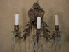 Ornate Bronze Rococo Wall Sconce, Set of 2