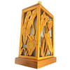 Main Product Image Restored Mid-century Hawaiian Carved Mango Wood Panel Lantern Table Lamps, Pair