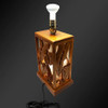 Main Product Image Restored Mid-century Hawaiian Carved Mango Wood Panel Lantern Table Lamps, Pair