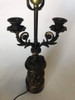 Regency Bronze Patina Cherub Candelabra Table Lamp