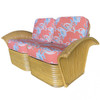 Restored "Golden Girls" Art Deco Rattan Fan Arm Loveseat Restored "Golden Girls" Art Deco Rattan Fan Arm Loveseat