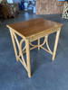 Restored 1950s "Hour Glass" Rattan Side Table With Acacia Koa Wood Top