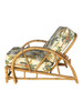 Restored 2-Strand Half Moon Rattan Lounge Chair w/ Adjustable Back & Ottoman