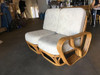 Restored 4-Strand Square Pretzel "S" Arm Rattan Sofa with Two-Tier Table - Set of 2