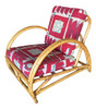 Restored Arch Deluxe Rattan Lounge Chair with Bark Cloth Cushions Restored Arch Deluxe Rattan Lounge Chair with Bark Cloth Cushions