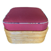 Restored Mid Century Strand Stacked Rattan Ottoman Stool Restored Mid Century Strand Stacked Rattan Ottoman Stool
