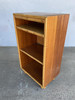 Restored Mid-Century Mahogany Bedside Table With Rattan Border