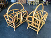 Restored Palm Rattan Magazine Racks With Handles, a Pair
