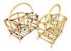 Restored Palm Rattan Magazine Racks With Handles, a Pair