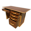 Restored Post-War Hawaiian Koa Wood Desk W/ Rattan Border
