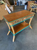 Restored Presidential Stick Reed Rattan TV Stand/Console Table w/ Mahogany Top Restored Presidential Stick Reed Rattan TV Stand/Console Table w/ Mahogany Top