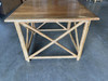 Restored Rattan & Koa Wood Cocktail Table W/ "X" Base Pole