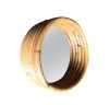 Restored Six-Strand Round 21" Porthole Wall Rattan Mirror