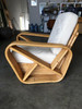 Restored Six-Strand Square Pretzel Rattan Sofa and Lounge Chair Set Restored Six-Strand Square Pretzel Rattan Sofa and Lounge Chair Set