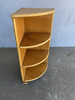 Restored Tropical Koa Wood Corner Shelf With Rattan Border