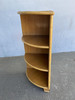 Restored Tropical Koa Wood Corner Shelf With Rattan Border