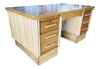 Restored Vertically Stacked Rattan& Mahogany Executive Desk Restored Vertically Stacked Rattan& Mahogany Executive Desk