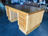 Restored Vertically Stacked Rattan& Mahogany Executive Desk Restored Vertically Stacked Rattan& Mahogany Executive Desk
