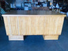 Restored Vertically Stacked Rattan& Mahogany Executive Desk Restored Vertically Stacked Rattan& Mahogany Executive Desk