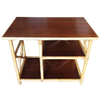 Restored Vintage Mahogany and Rattan Three-Tier Side Table Restored Vintage Mahogany and Rattan Three-Tier Side Table