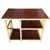 Restored Vintage Mahogany and Rattan Three-Tier Side Table Restored Vintage Mahogany and Rattan Three-Tier Side Table