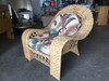 Restored Woven Wicker "Peacock" Throne Lounge Chair W/ Matching Ottoman Restored Woven Wicker "Peacock" Throne Lounge Chair W/ Matching Ottoman