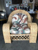 Restored Woven Wicker "Peacock" Throne Lounge Chair W/ Matching Ottoman Restored Woven Wicker "Peacock" Throne Lounge Chair W/ Matching Ottoman