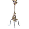 Tom Greene Style Brutalist Torch-Cut Brass Torchiere Floor Lamp