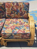 Restored 3 Strand Rattan Spoke Half Moon Arm Sectional Sofa Restored 3 Strand Rattan Spoke Half Moon Arm Sectional Sofa