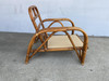 1940s Restored Rattan Dark Stained Three-Strand "Staple" Arm Lounge Chair