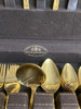 1950s Modernist Pattern Gold Plated Stainless Flatware Set of 92 by Reed and Barton