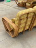 1950s Restored 5-Strand Square Pretzel Rattan Chair & Sofa Livingroom Set by Tochiku 1950s Restored 5-Strand Square Pretzel Rattan Chair & Sofa Livingroom Set by Tochiku