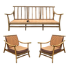 1950s Restored Rattan Sofa & Chair Livingroom Set by John Wisner for Ficks Reed- 3 Pieces