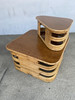 1950s Restored Stacked Two-Tier Rattan Corner Side Table 1950s Restored Stacked Two-Tier Rattan Corner Side Table
