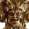 1990s Empire Style Bacchus Face 24-Karat Gold Dore Bronze Candle Wall Sconce, Pair