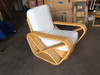 Restored 1930s Six Strand Square Pretzel Stacked Rattan Lounge Chair, Pair Restored 1930s Six Strand Square Pretzel Stacked Rattan Lounge Chair, Pair
