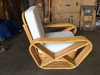 Restored 1930s Six Strand Square Pretzel Stacked Rattan Lounge Chair, Pair Restored 1930s Six Strand Square Pretzel Stacked Rattan Lounge Chair, Pair