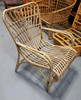 Restored Faux Rattan Outdoor Lounge Chair Pair in the style of Franco Albini Restored Faux Rattan Outdoor Lounge Chair Pair in the style of Franco Albini