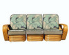 Restored Paul Frankl Style 6 Strand Rattan Sofa & Lounge Chair Set Restored Paul Frankl Style 6 Strand Rattan Sofa & Lounge Chair Set