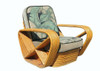 Restored Paul Frankl Style 6 Strand Rattan Sofa & Lounge Chair Set Restored Paul Frankl Style 6 Strand Rattan Sofa & Lounge Chair Set