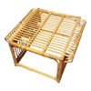 Restored Skeleton Italian Pencil Reed Rattan Ottoman Footstool in the Style of Franco Albini Restored Skeleton Italian Pencil Reed Rattan Ottoman Footstool in the Style of Franco Albini