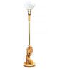 Heifetz Style Hand-Carved Torchiere Floor Lamp