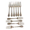 1900's Antique Sterling Silver Dominick Haff by Rand & Crane Set of 10 Forks Monogrammed "H"