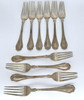 1900's Antique Sterling Silver Dominick Haff by Rand & Crane Set of 10 Forks Monogrammed "H"